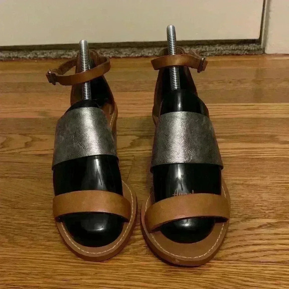 Madewell The Warren Silver and Tan Sandals festival, boho, Womens Size 7.5 - Picture 3 of 10